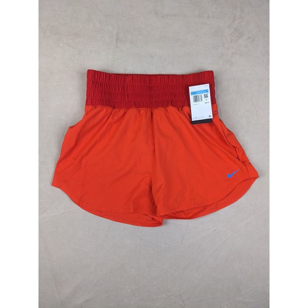Nike Women's Two-Tone Red & Orange Athletic Shorts